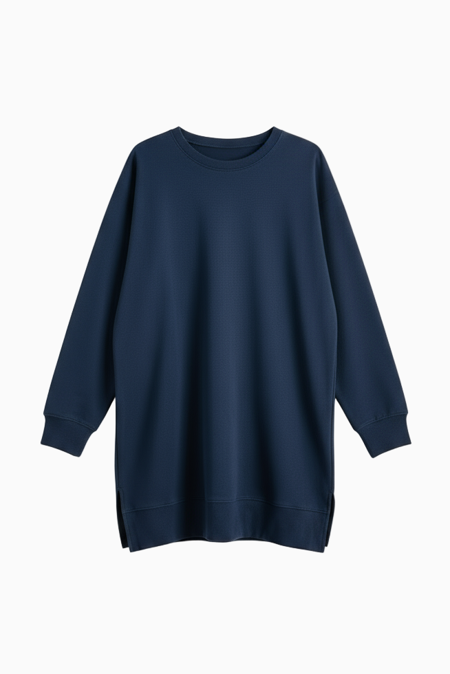 Modest Roots | 𝐖𝐎𝐌𝐄𝐍’𝐒 𝐂𝐋𝐀𝐒𝐒𝐈𝐂 𝐒𝐖𝐄𝐀𝐓𝐒𝐇𝐈𝐑𝐓 - Midnight Navy