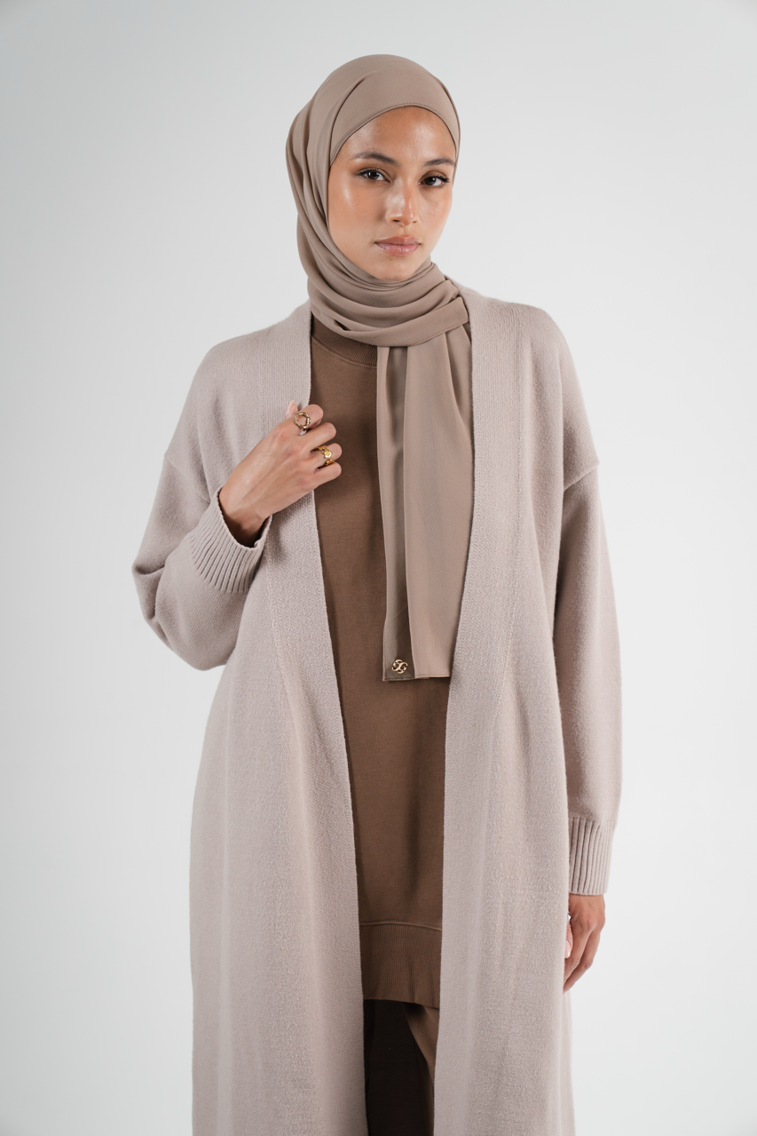 RELAXED MAXI CARDIGAN - Ashpetal Cream